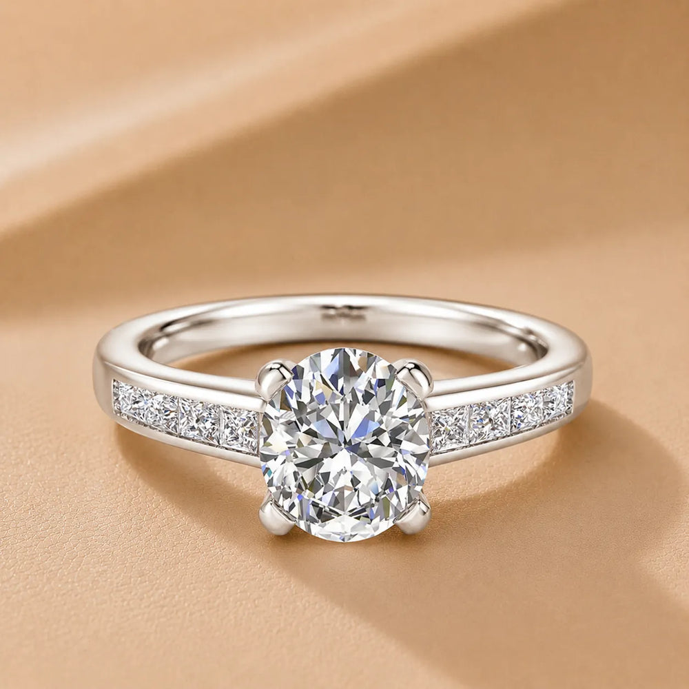Elegant Channel-Set Accent Engagement Ring