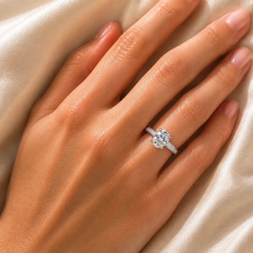 Elegant Channel-Set Accent Engagement Ring