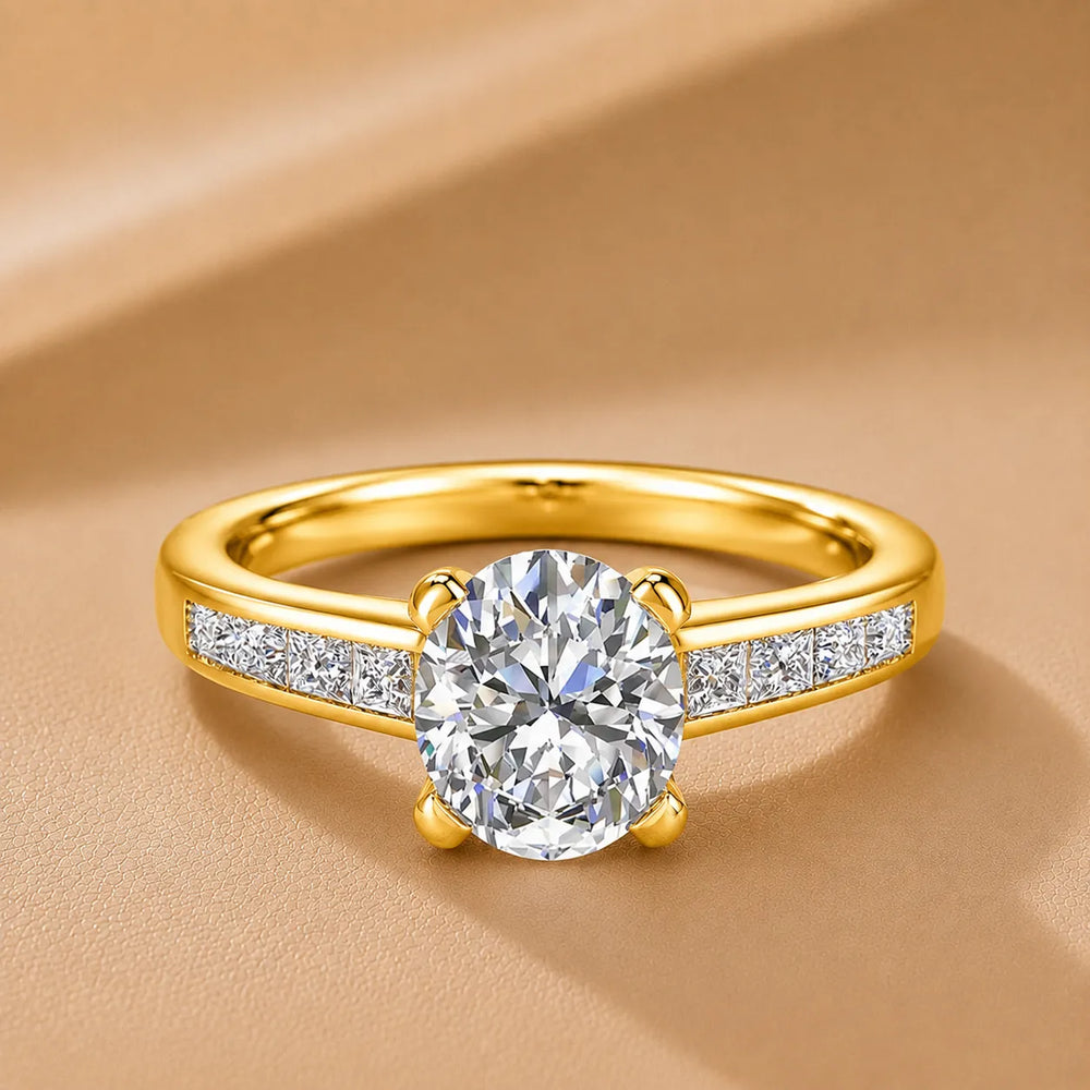 Elegant Channel-Set Accent Engagement Ring