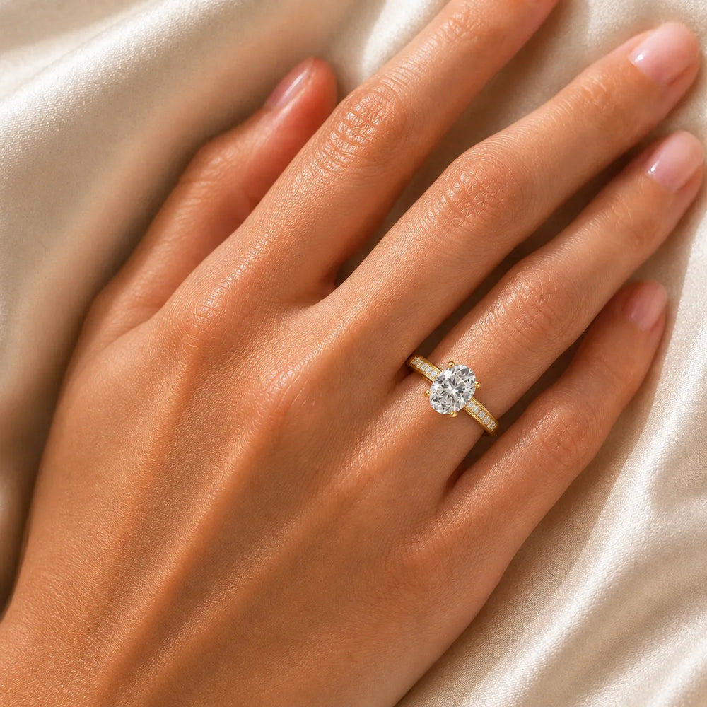Elegant Channel-Set Accent Engagement Ring