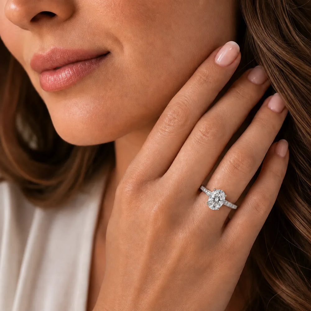 Elegant Channel-Set Accent Engagement Ring