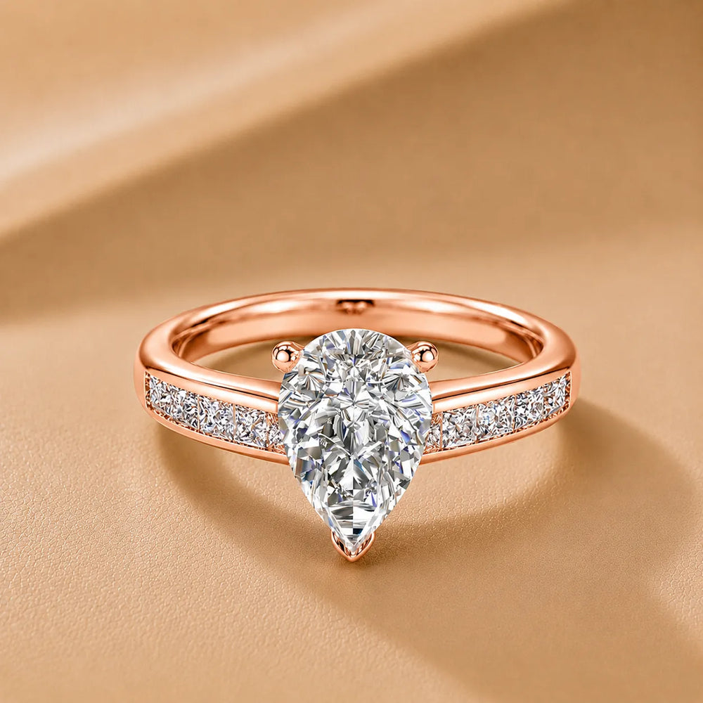 Elegant Channel-Set Accent Engagement Ring