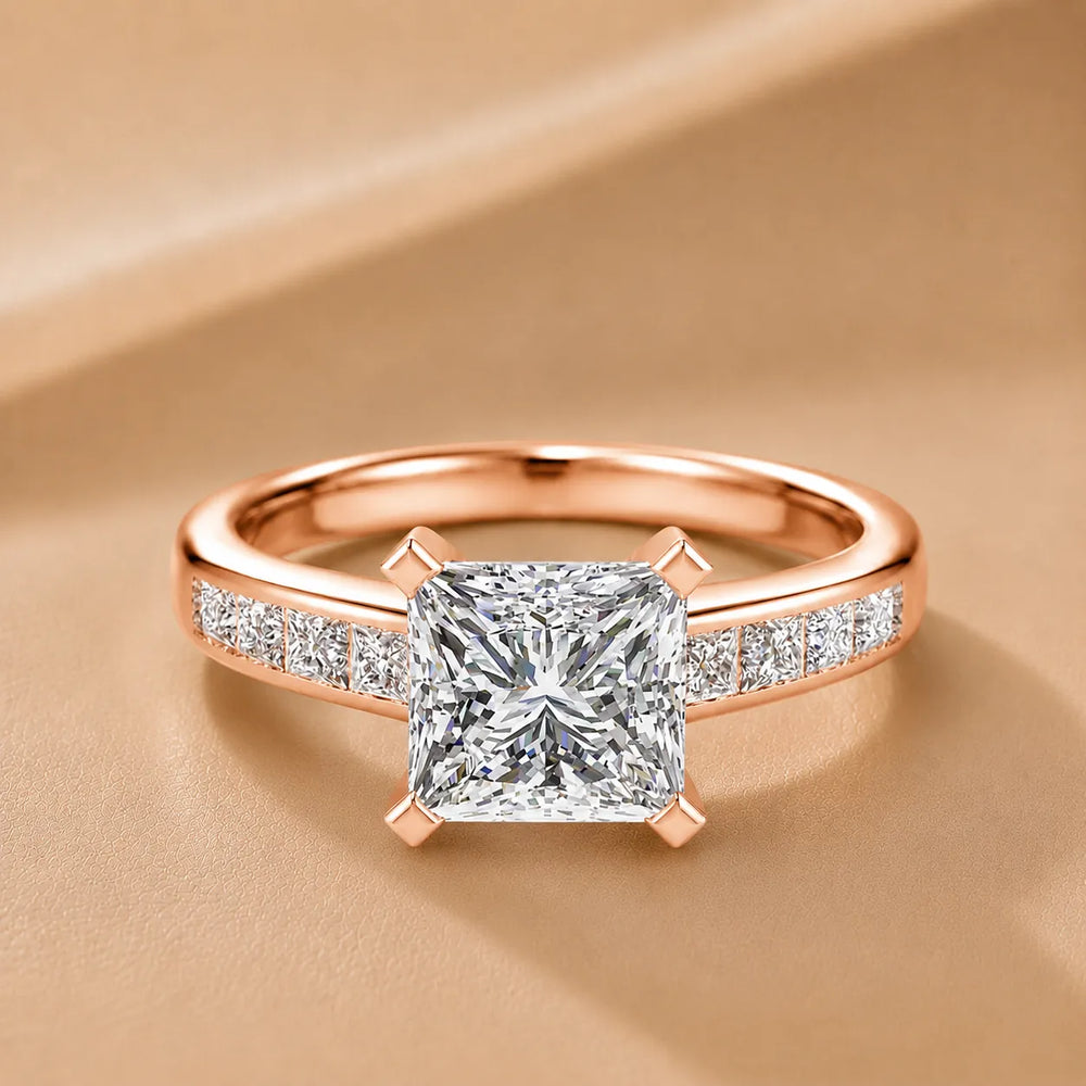 Elegant Channel-Set Accent Engagement Ring