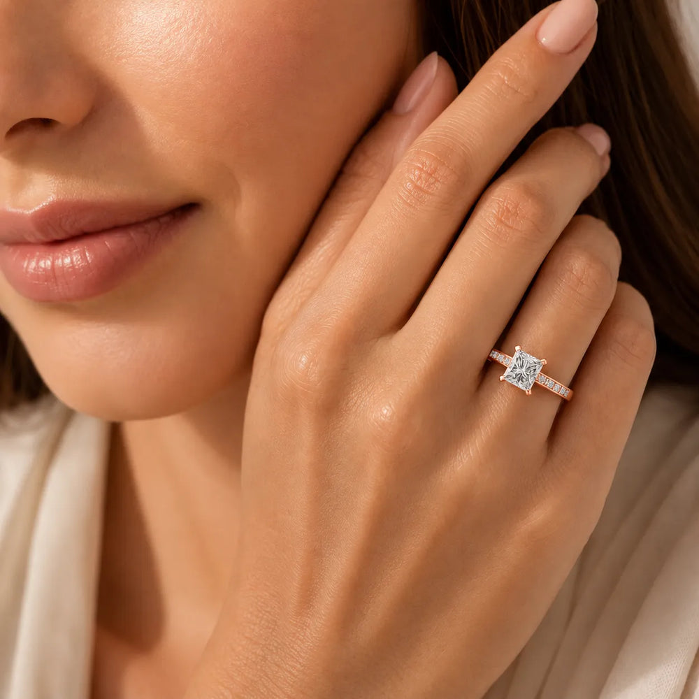 Elegant Channel-Set Accent Engagement Ring