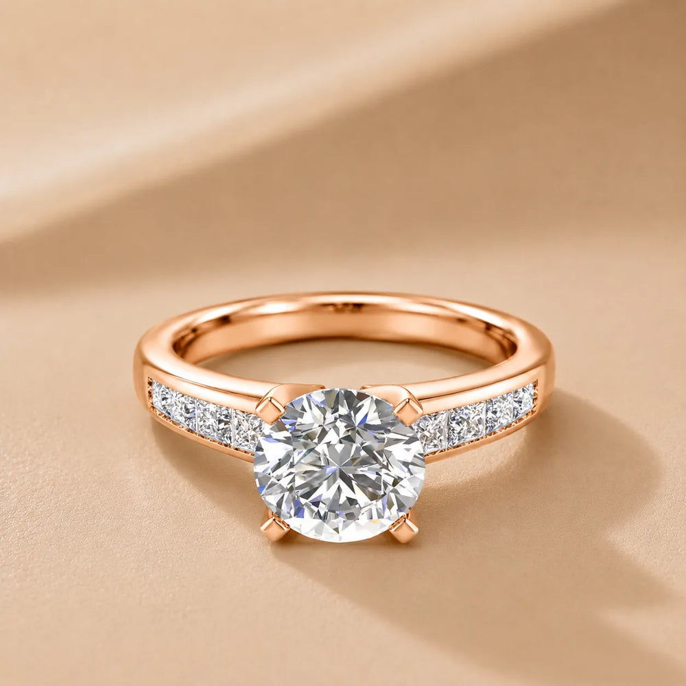 Elegant Channel-Set Accent Engagement Ring
