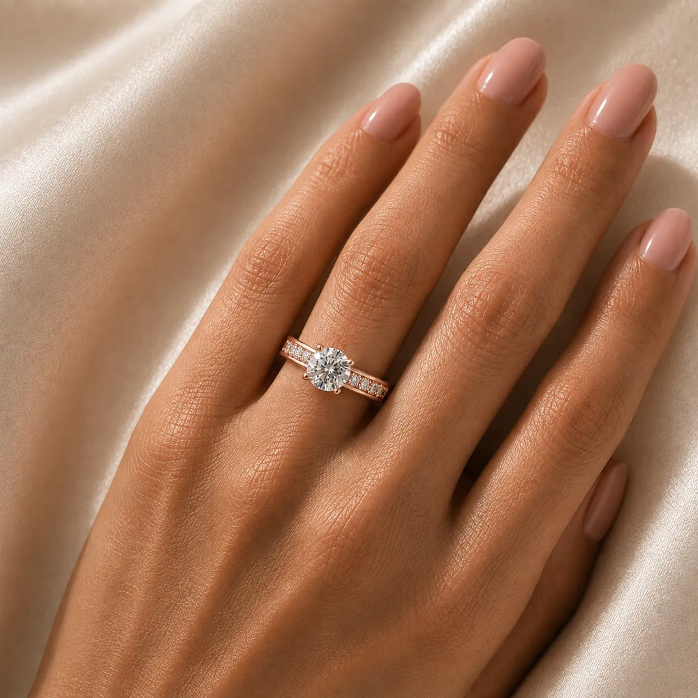 Elegant Channel-Set Accent Engagement Ring