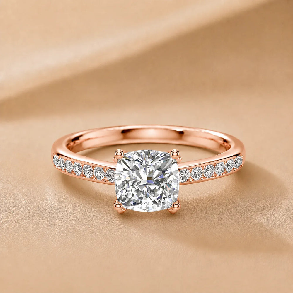 Classic Solitaire Ring with Channel-Set Accent Stones