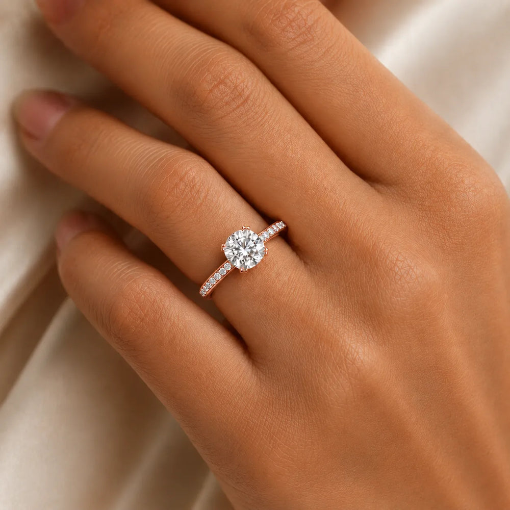 Classic Solitaire Ring with Channel-Set Accent Stones
