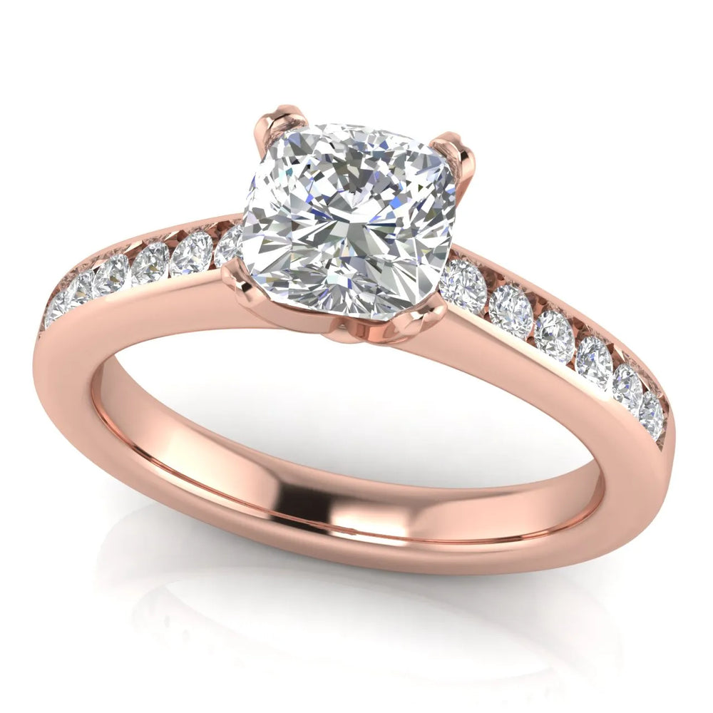 Classic Solitaire Ring with Channel-Set Accent Stones