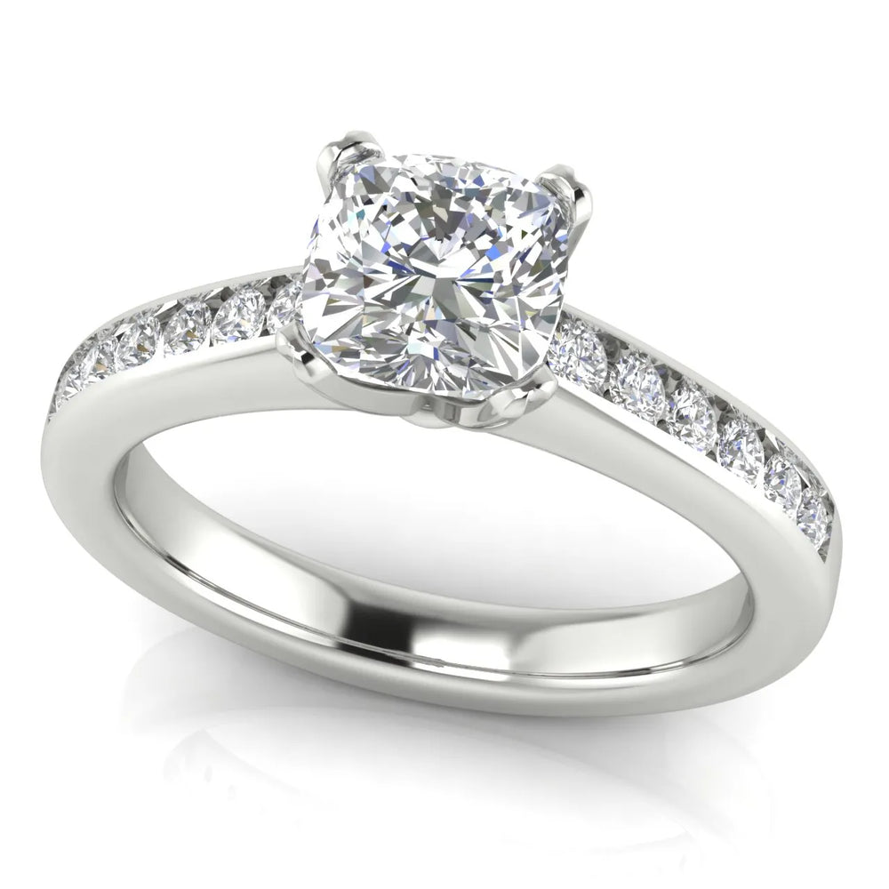 Classic Solitaire Ring with Channel-Set Accent Stones