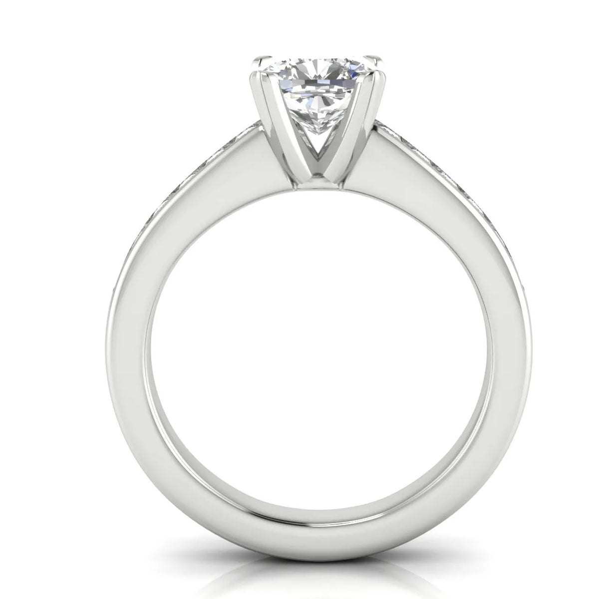 Classic Solitaire Ring with Channel-Set Accent Stones