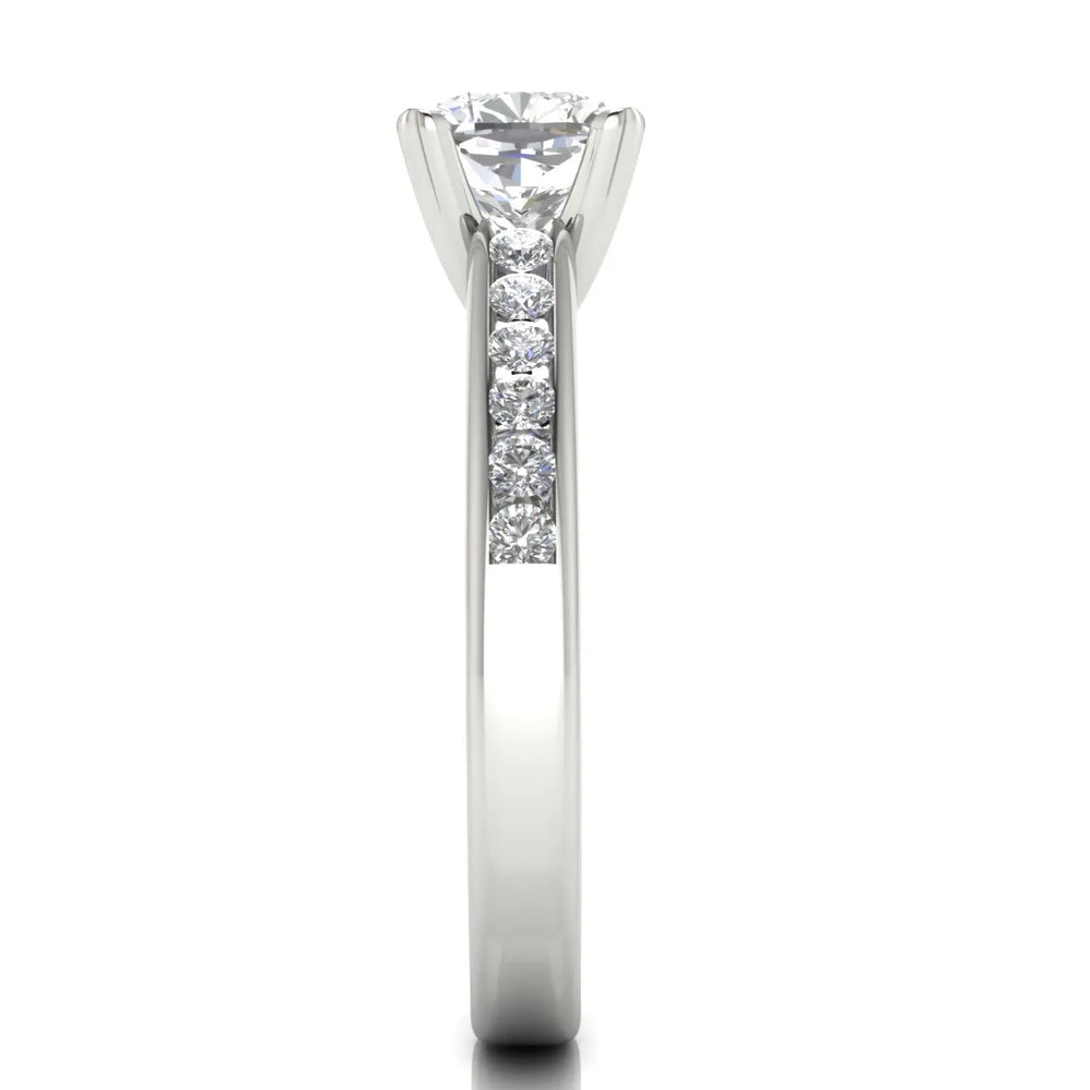 Classic Solitaire Ring with Channel-Set Accent Stones