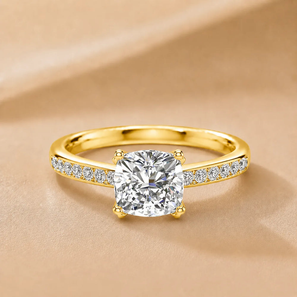 Classic Solitaire Ring with Channel-Set Accent Stones