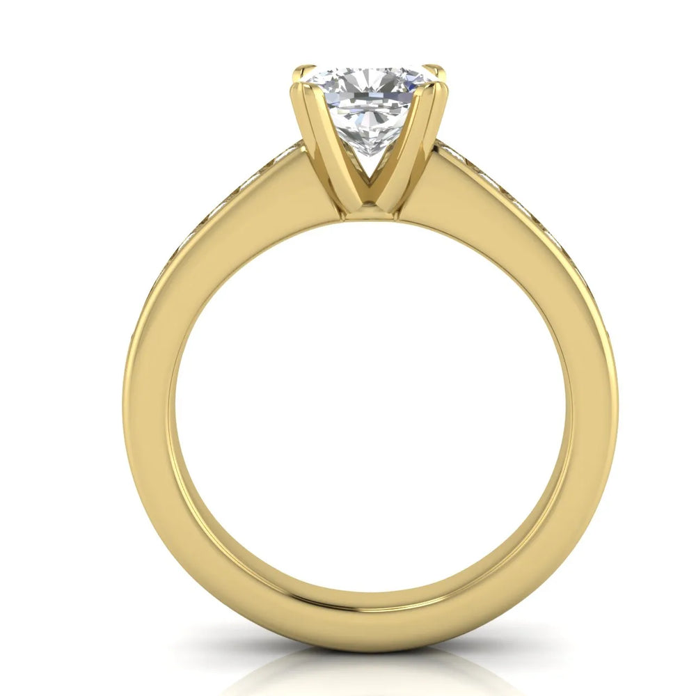 Classic Solitaire Ring with Channel-Set Accent Stones