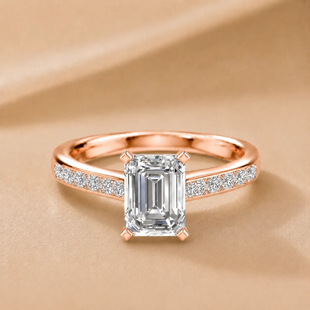 Classic Solitaire Ring with Channel-Set Accent Stones