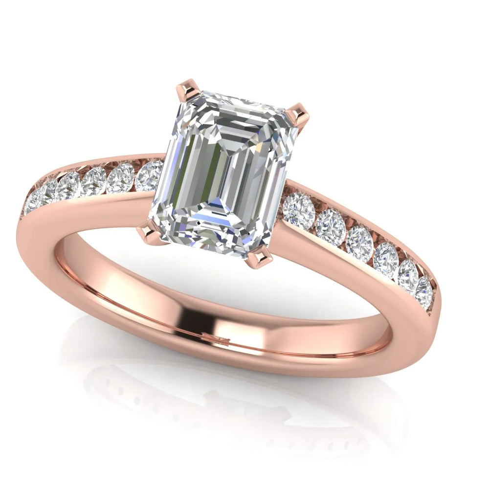 Classic Solitaire Ring with Channel-Set Accent Stones