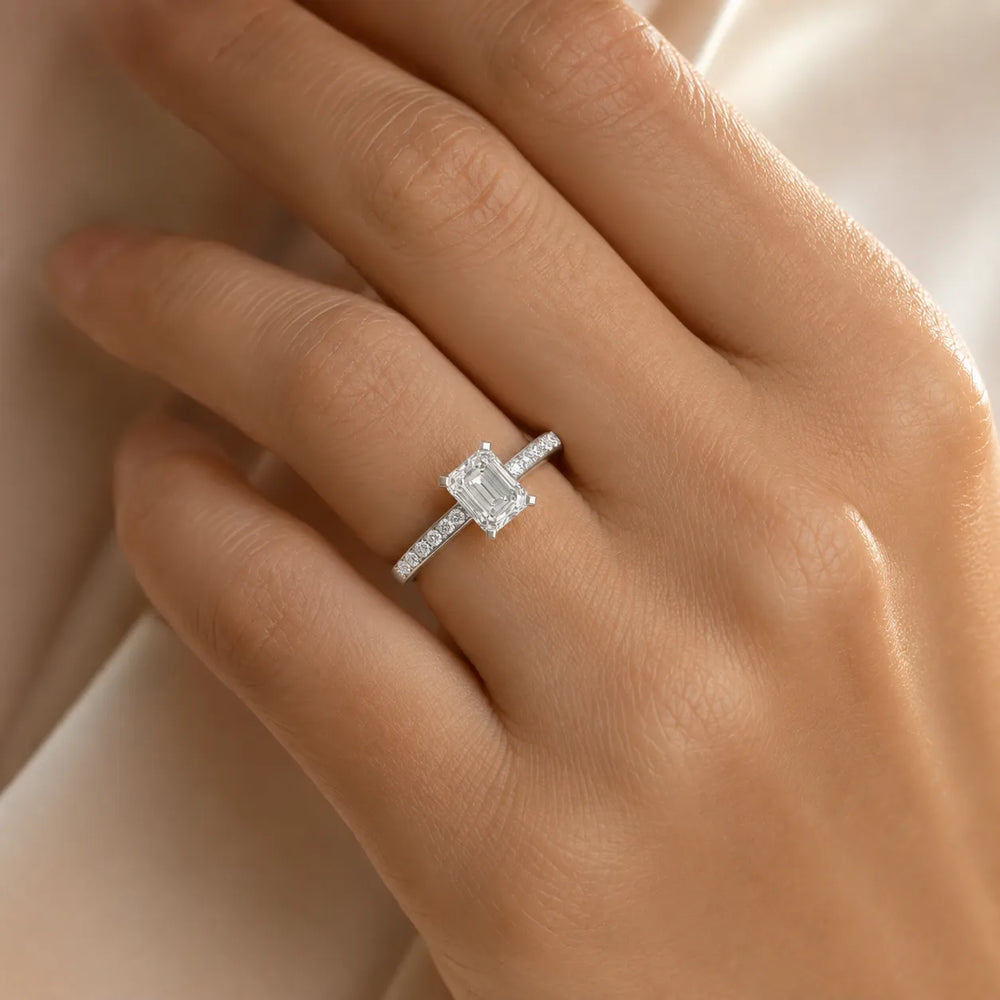 Classic Solitaire Ring with Channel-Set Accent Stones