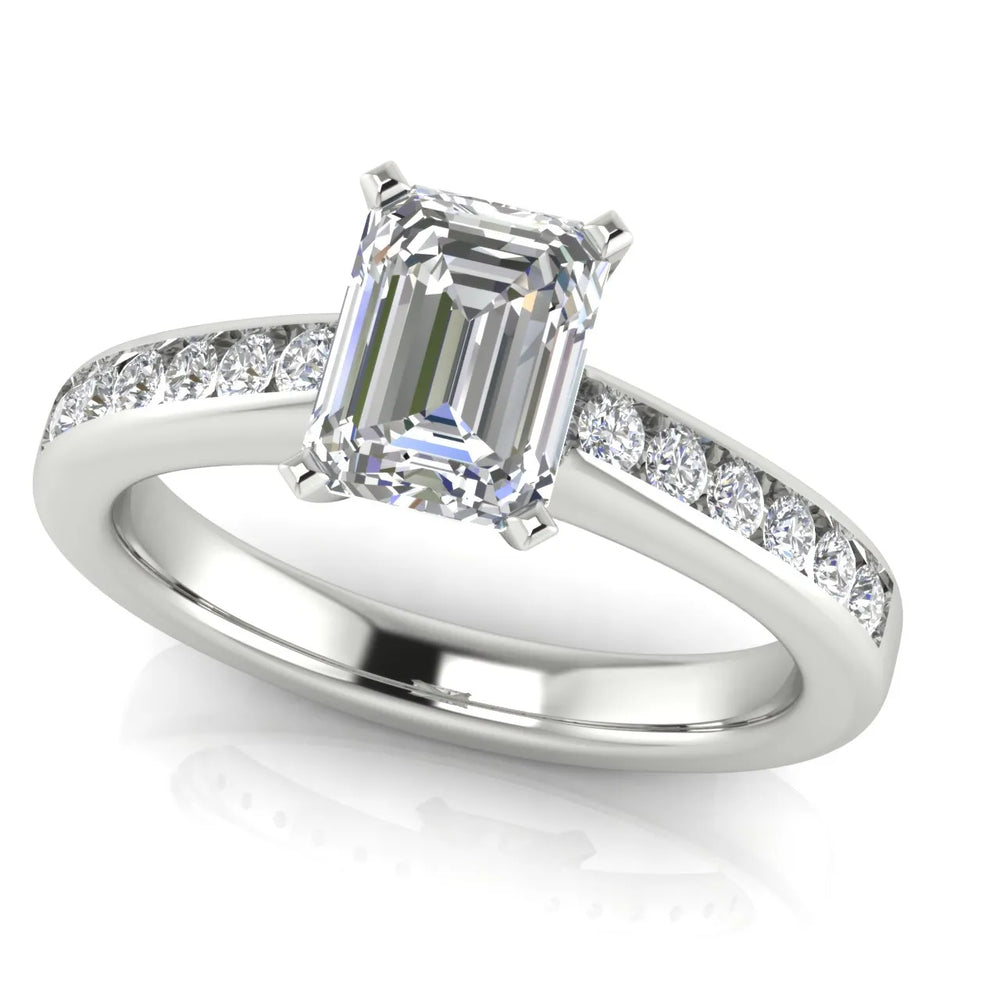 Classic Solitaire Ring with Channel-Set Accent Stones