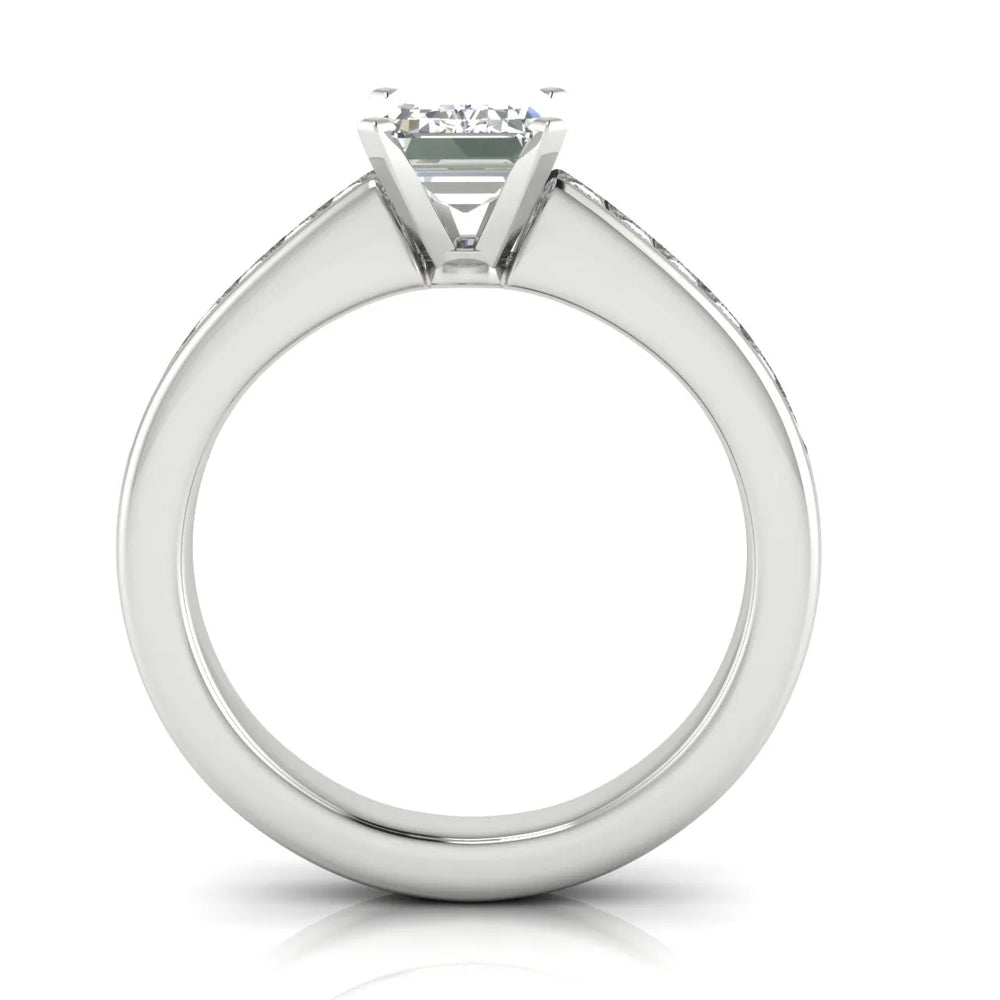 Classic Solitaire Ring with Channel-Set Accent Stones