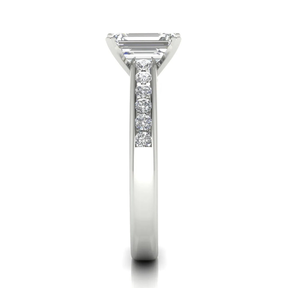 Classic Solitaire Ring with Channel-Set Accent Stones