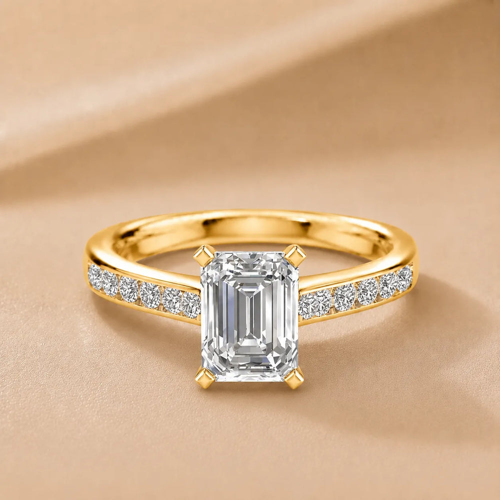 Classic Solitaire Ring with Channel-Set Accent Stones