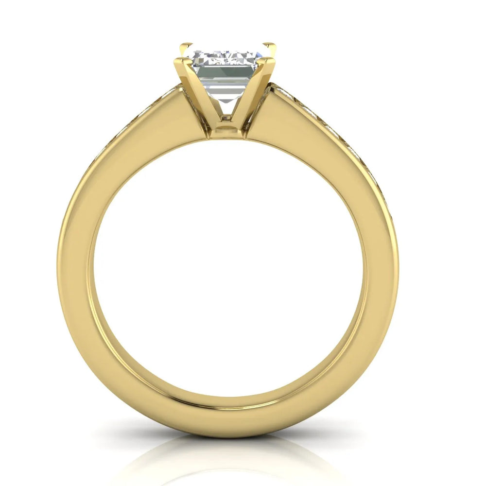 Classic Solitaire Ring with Channel-Set Accent Stones