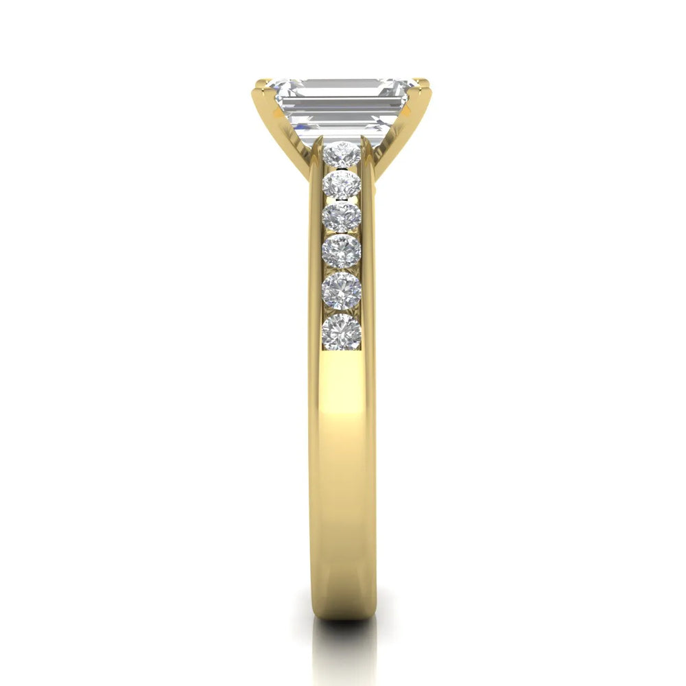 Classic Solitaire Ring with Channel-Set Accent Stones