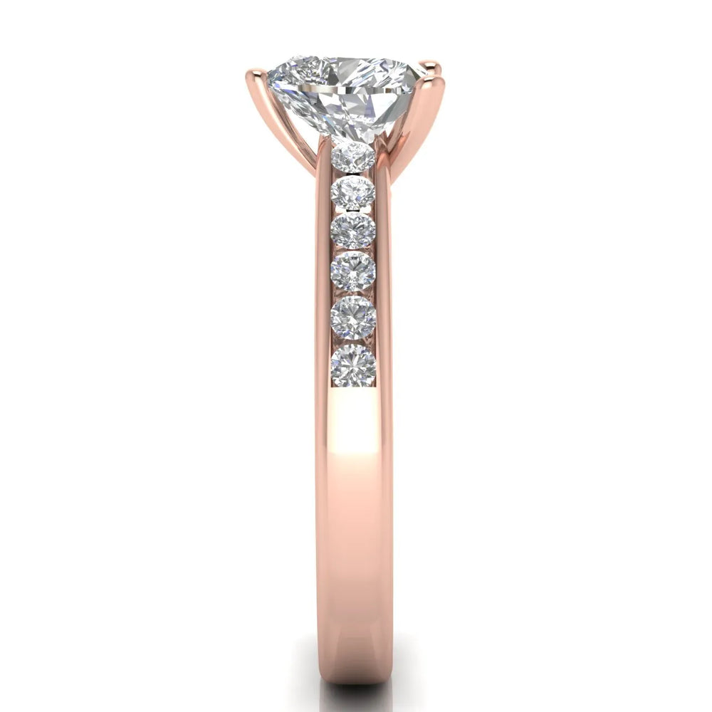 Classic Solitaire Ring with Channel-Set Accent Stones