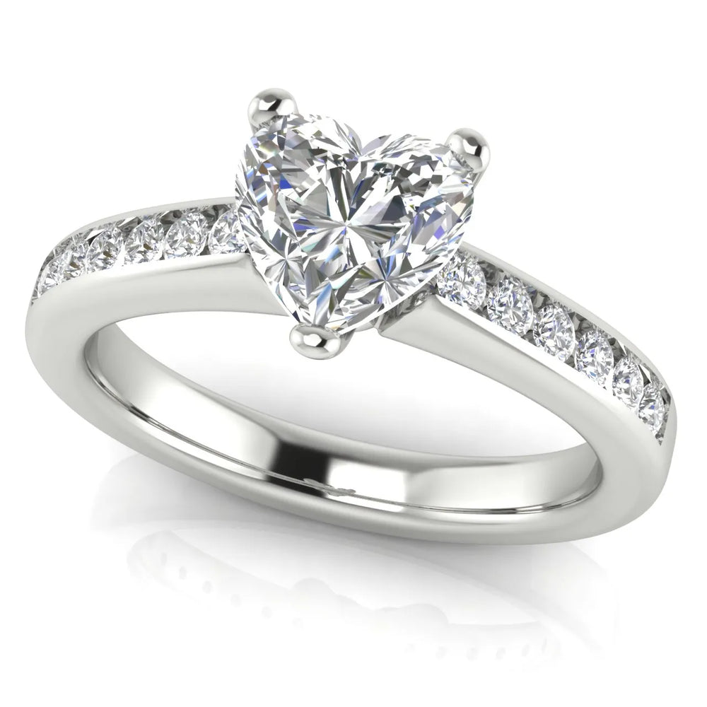 Classic Solitaire Ring with Channel-Set Accent Stones