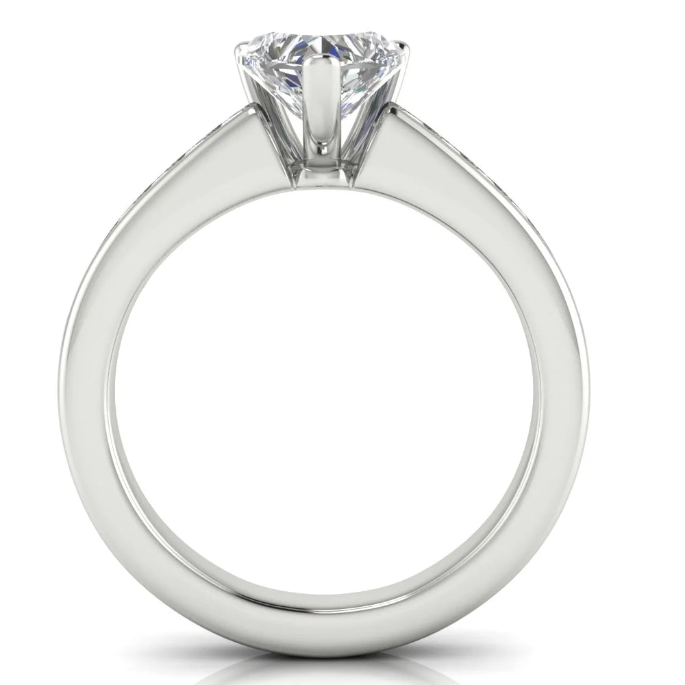 Classic Solitaire Ring with Channel-Set Accent Stones
