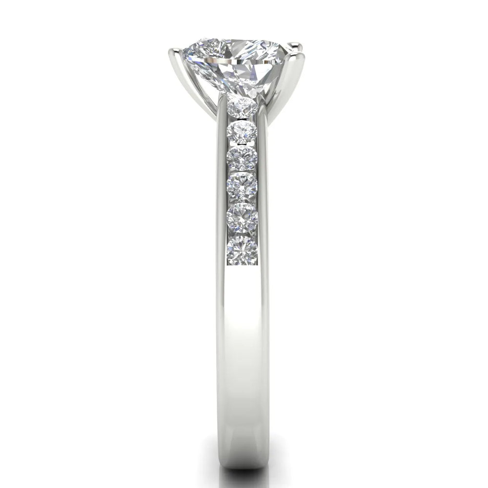 Classic Solitaire Ring with Channel-Set Accent Stones