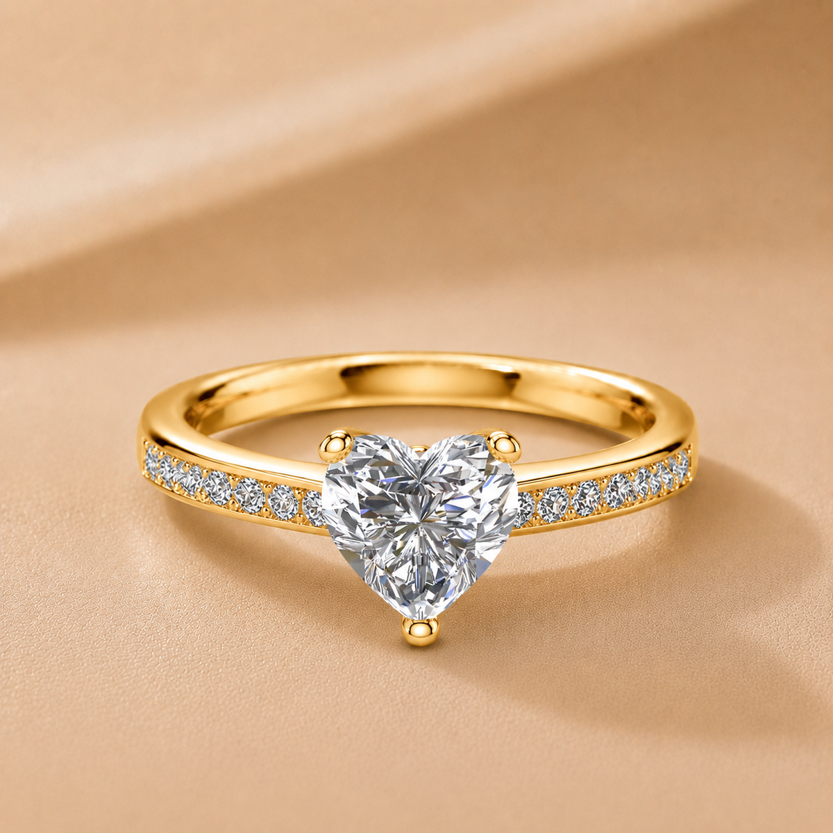 Classic Solitaire Ring with Channel-Set Accent Stones