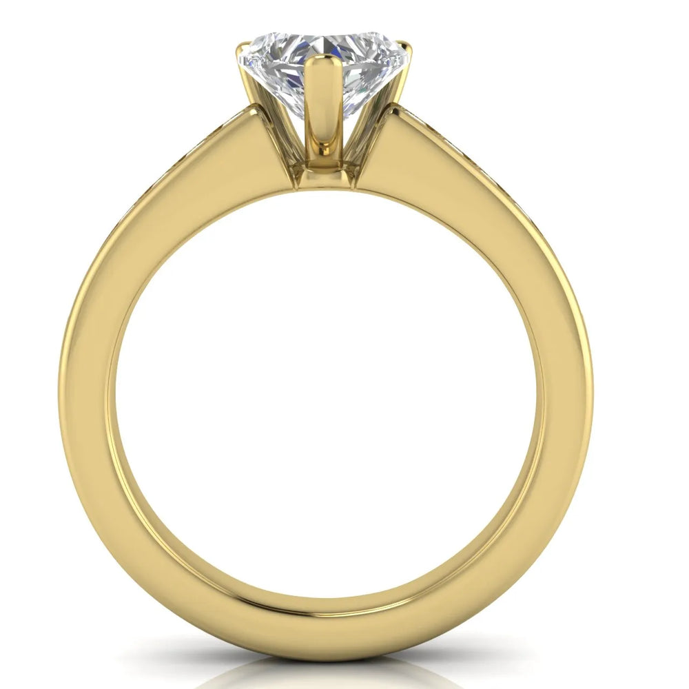Classic Solitaire Ring with Channel-Set Accent Stones