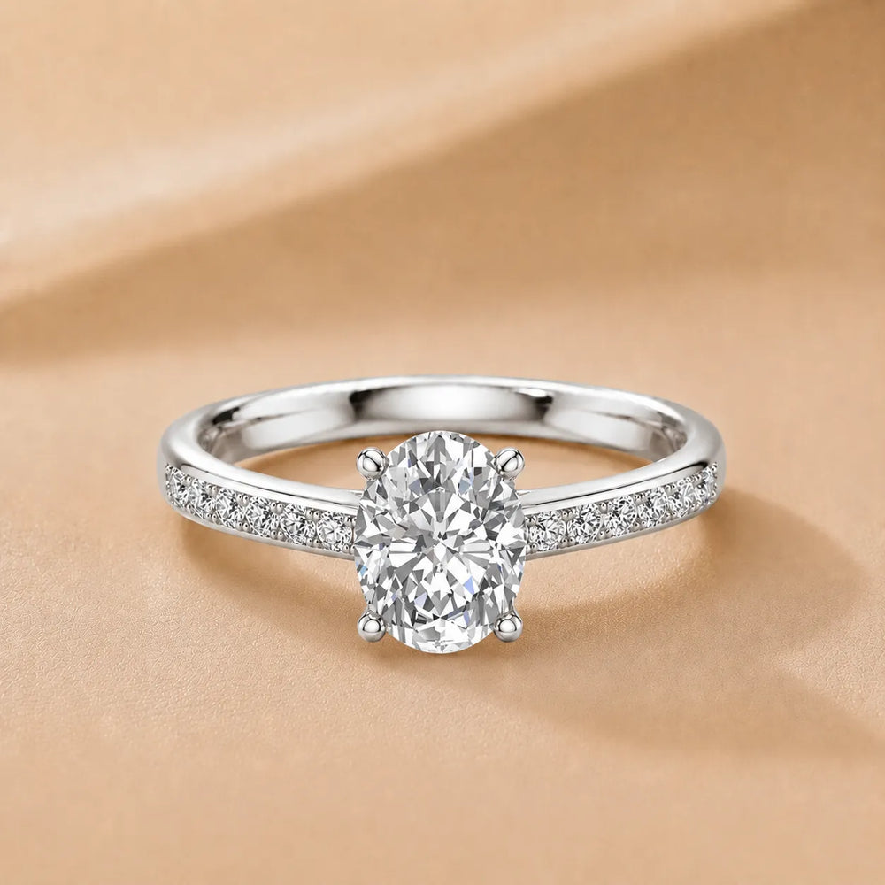 Classic Solitaire Ring with Channel-Set Accent Stones