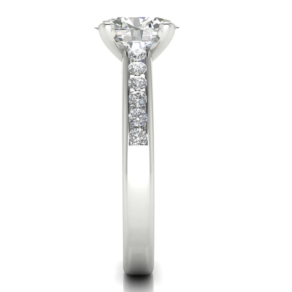 Classic Solitaire Ring with Channel-Set Accent Stones