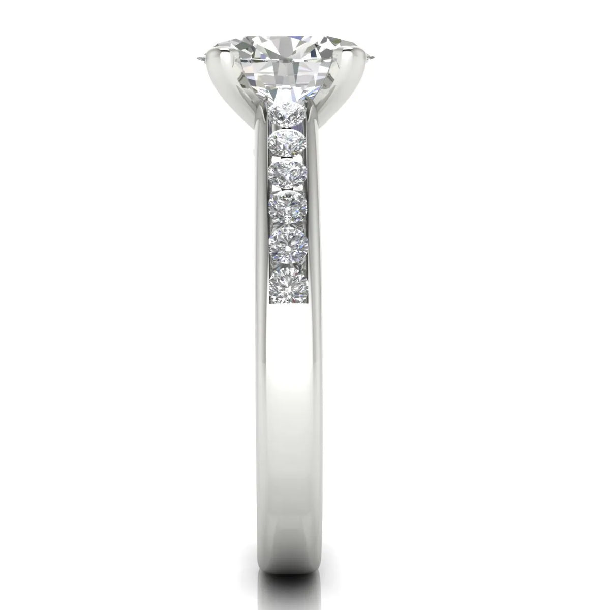 Classic Solitaire Ring with Channel-Set Accent Stones