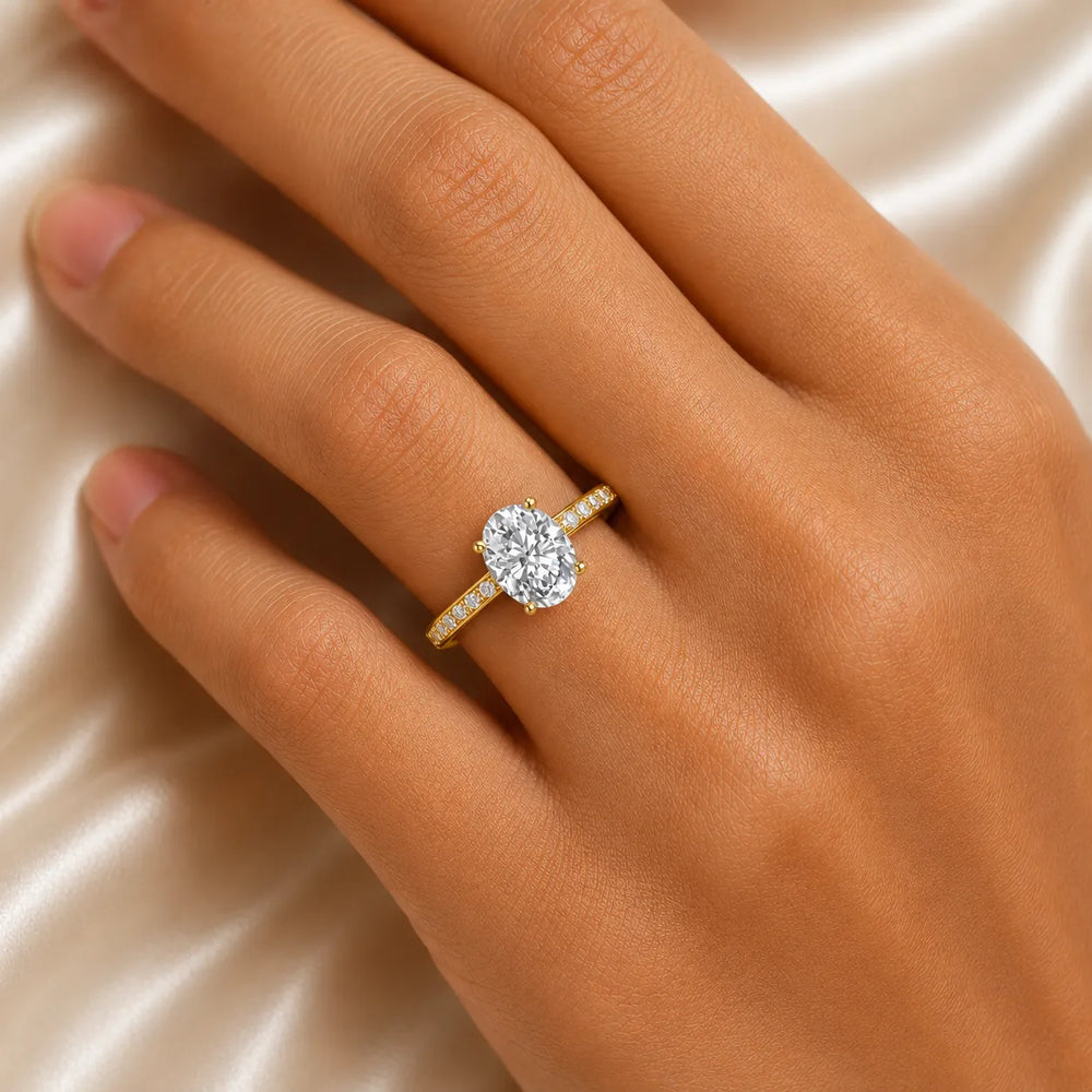 Classic Solitaire Ring with Channel-Set Accent Stones