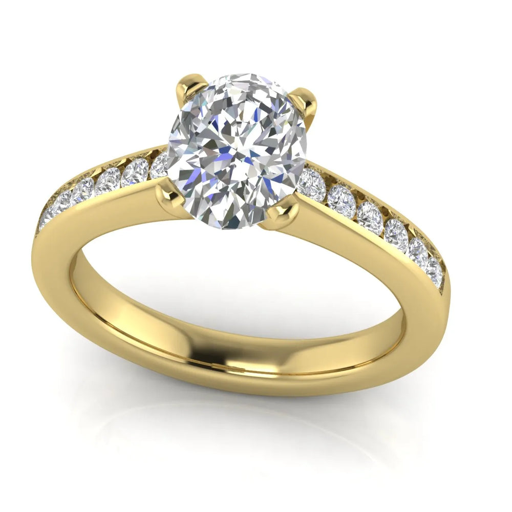 Classic Solitaire Ring with Channel-Set Accent Stones