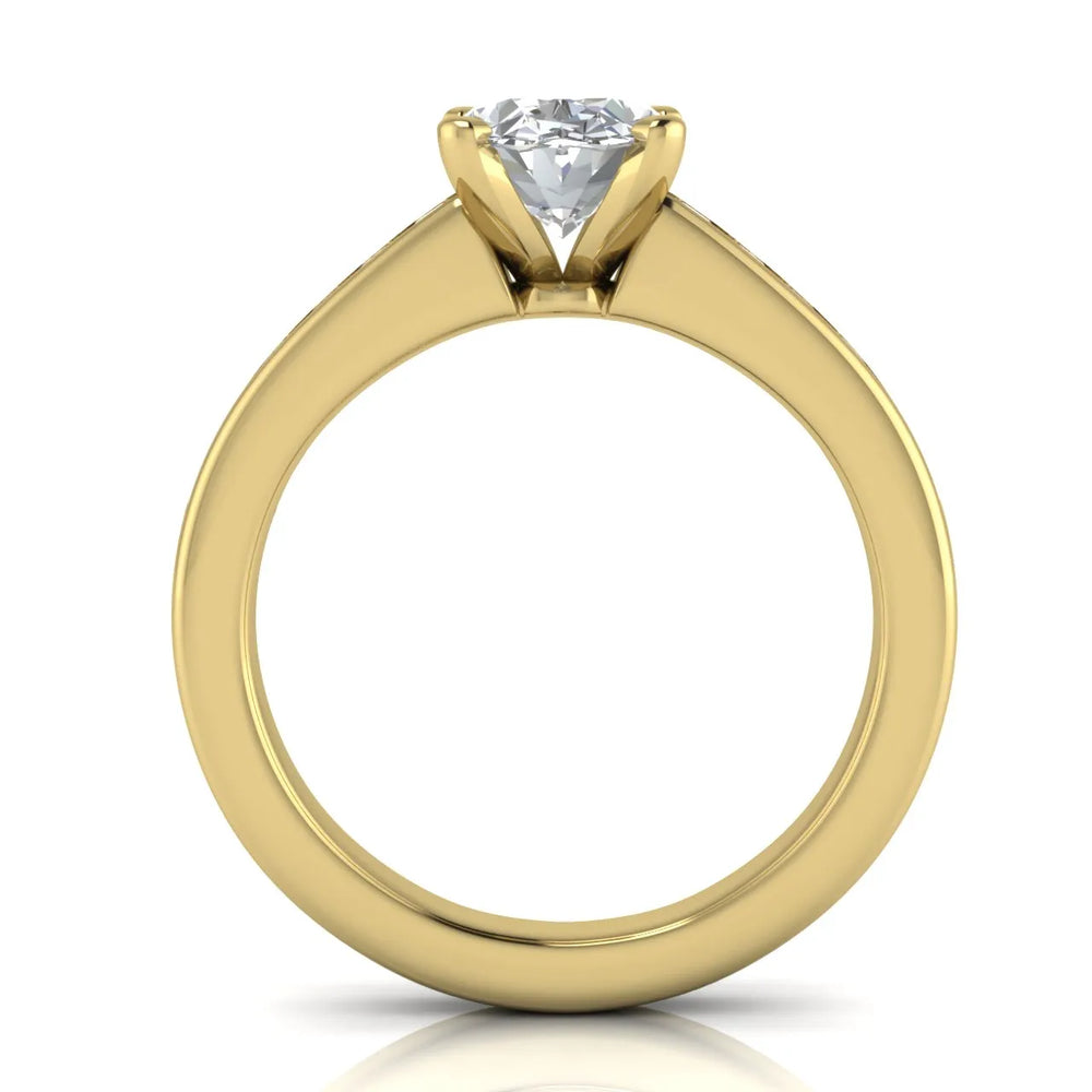 Classic Solitaire Ring with Channel-Set Accent Stones