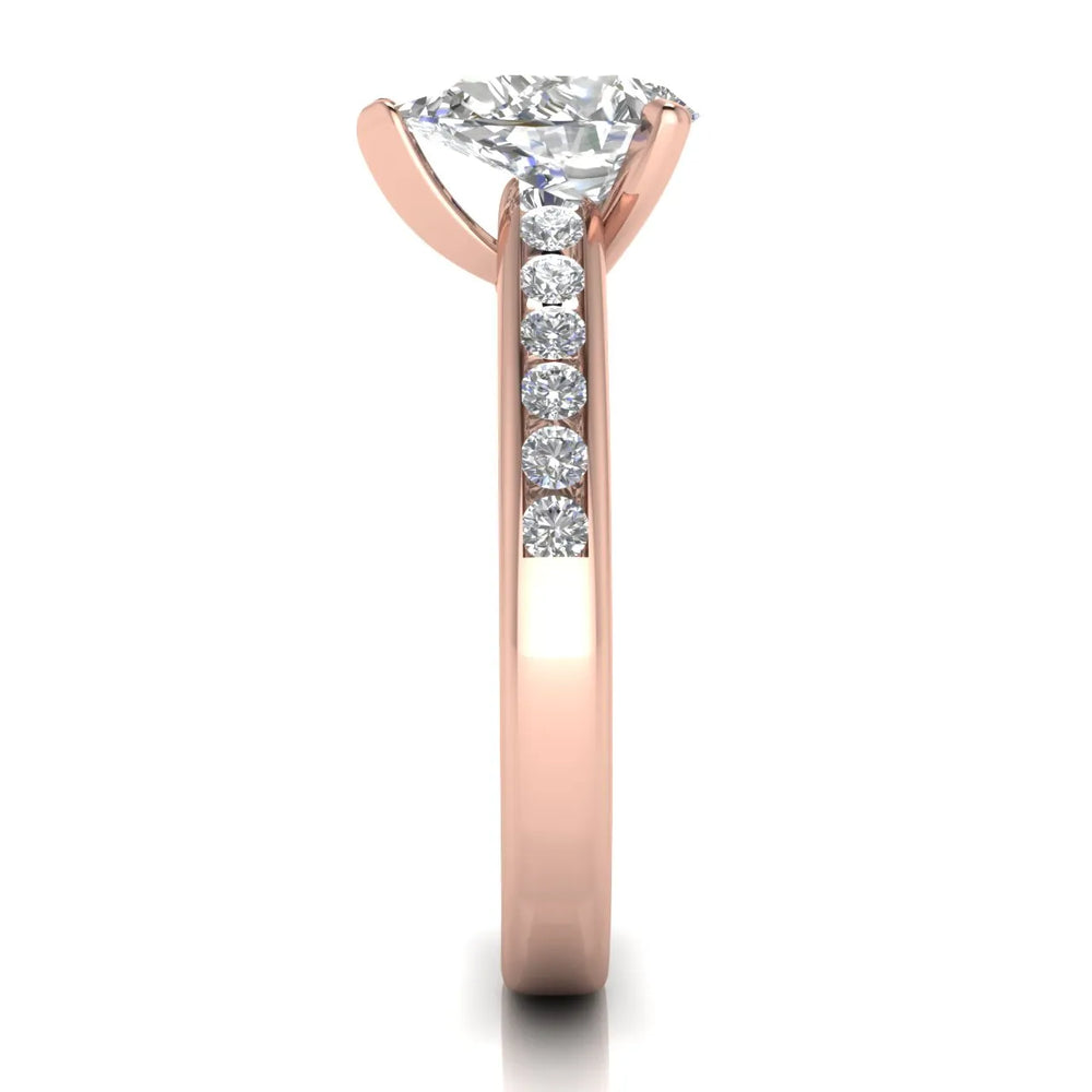 Classic Solitaire Ring with Channel-Set Accent Stones