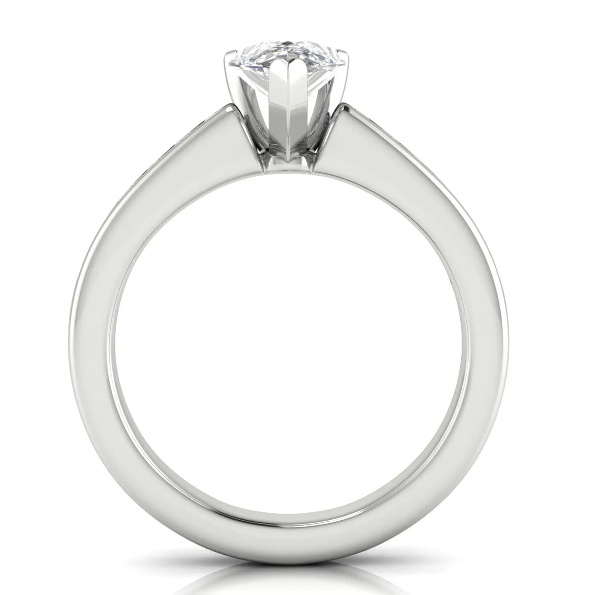 Classic Solitaire Ring with Channel-Set Accent Stones