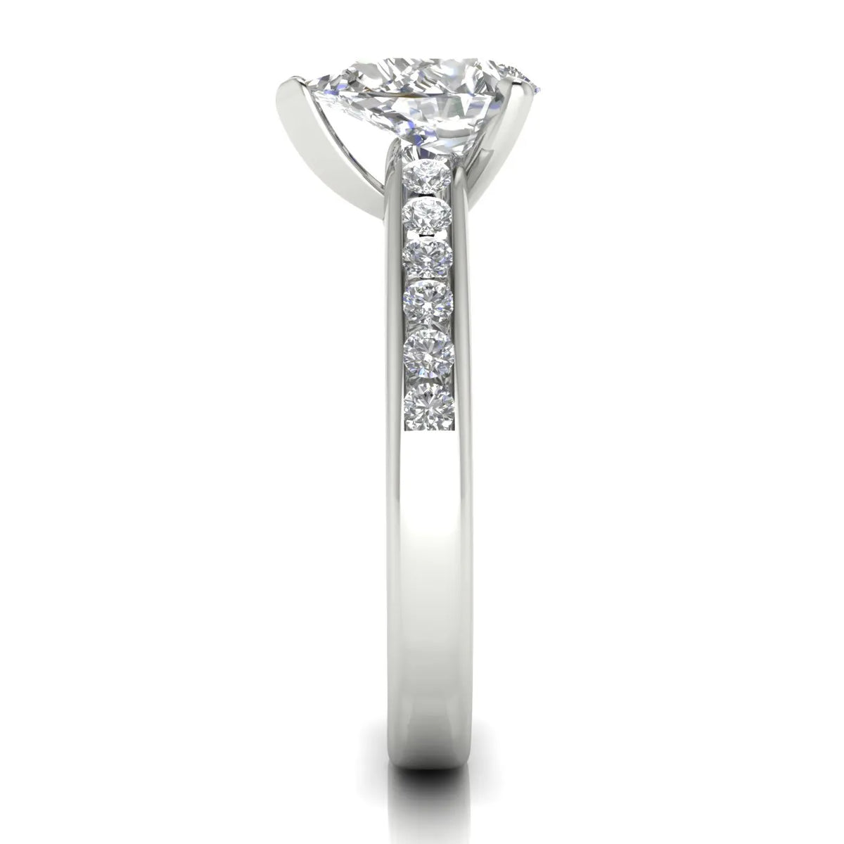Classic Solitaire Ring with Channel-Set Accent Stones
