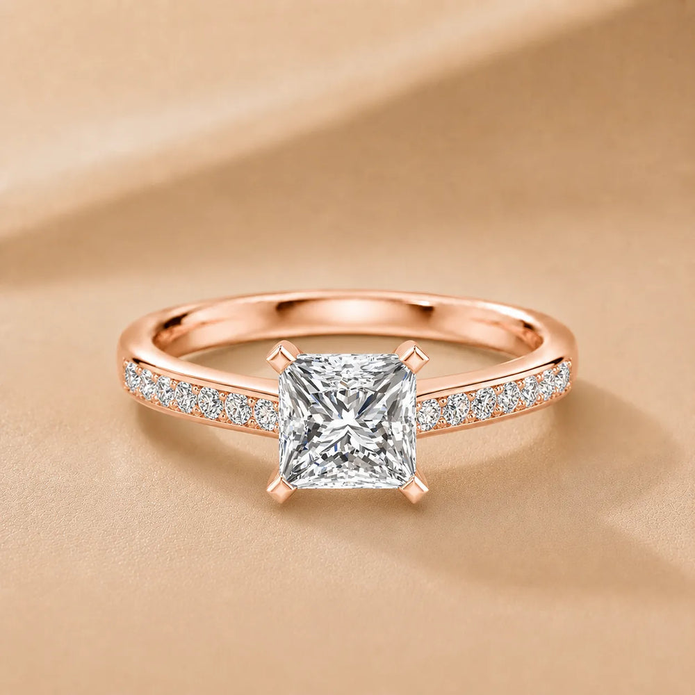 Classic Solitaire Ring with Channel-Set Accent Stones