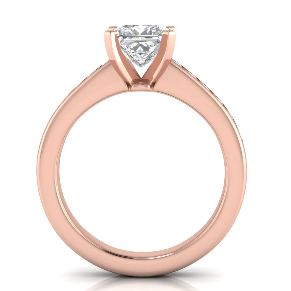 Classic Solitaire Ring with Channel-Set Accent Stones