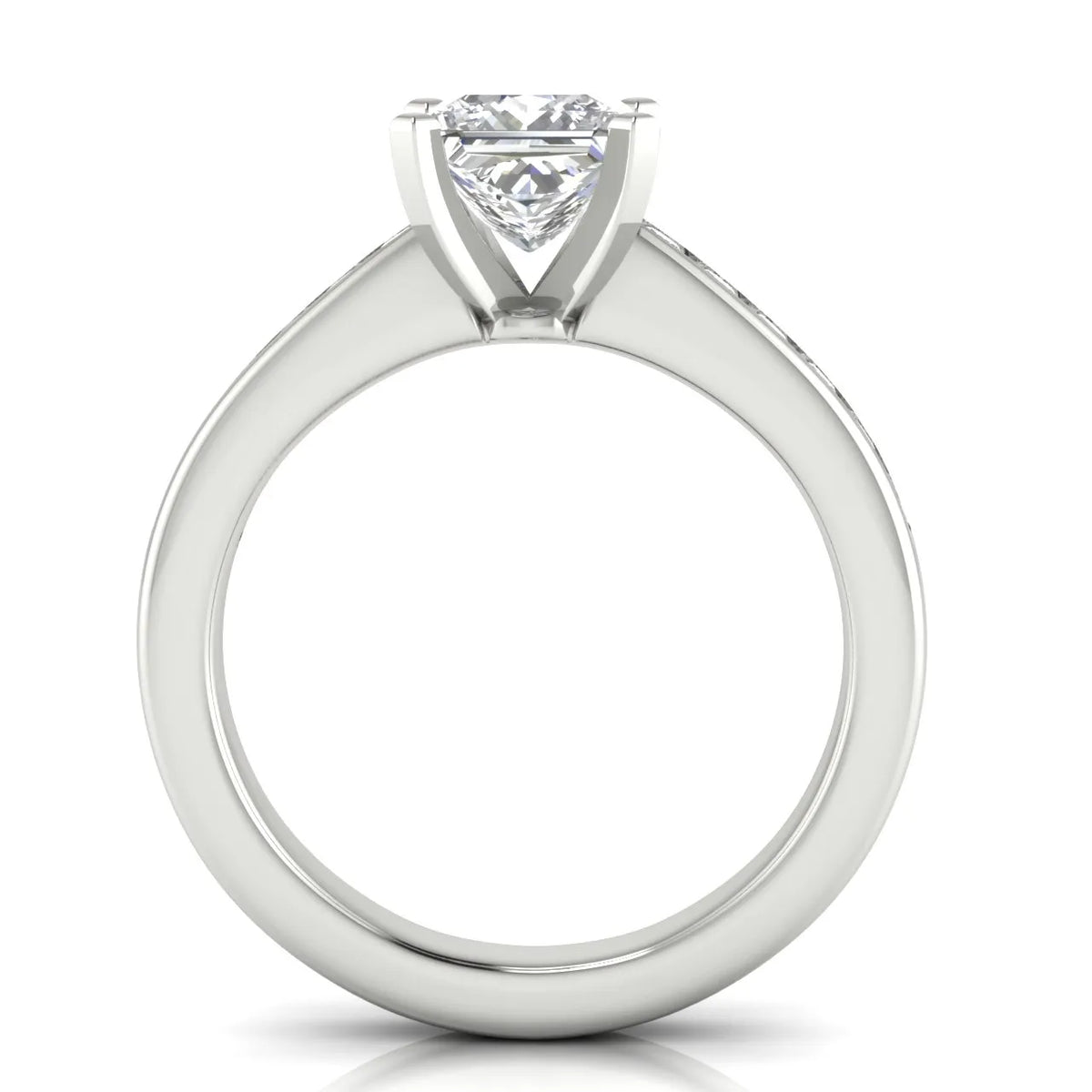 Classic Solitaire Ring with Channel-Set Accent Stones