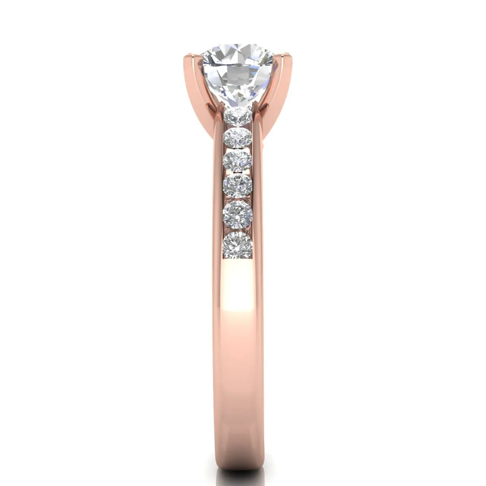 Classic Solitaire Ring with Channel-Set Accent Stones