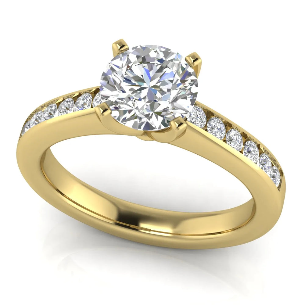 Classic Solitaire Ring with Channel-Set Accent Stones