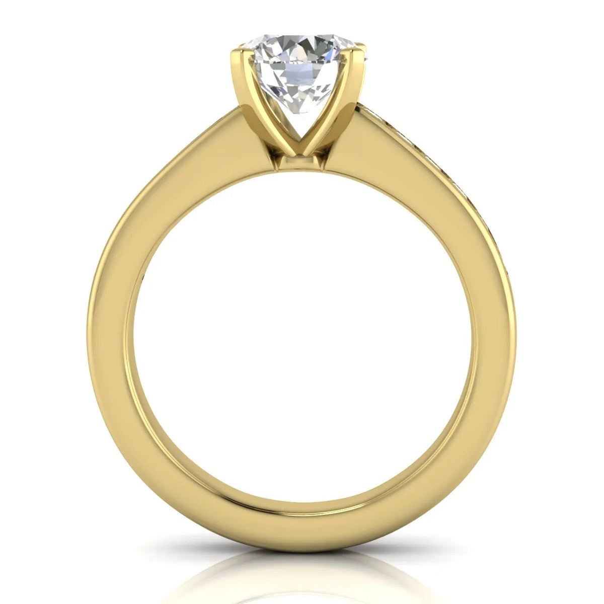 Classic Solitaire Ring with Channel-Set Accent Stones