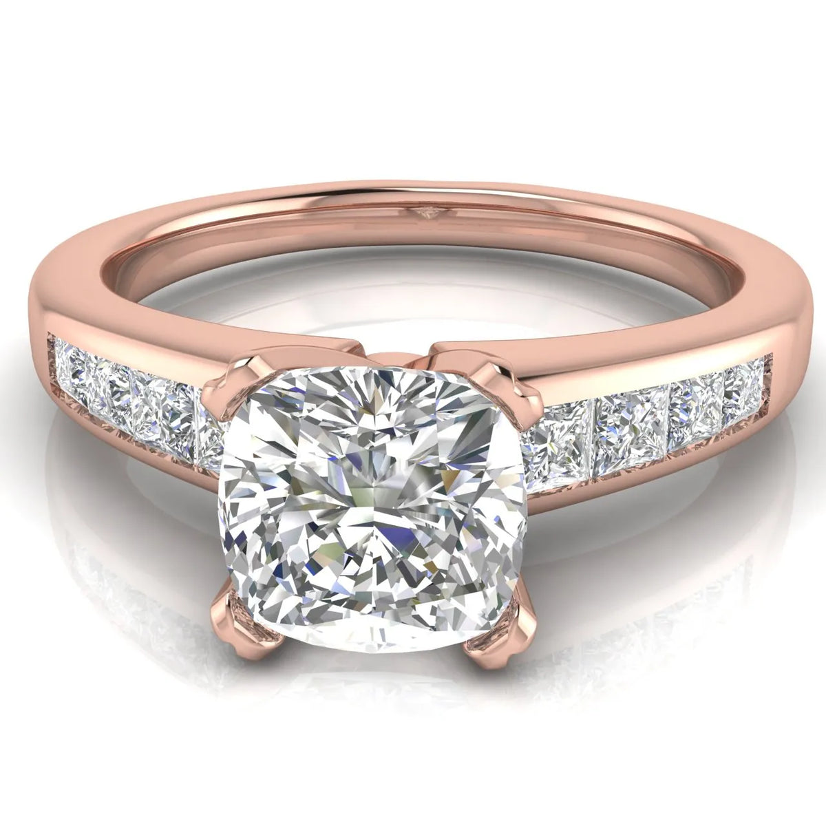 Elegant Channel-Set Accent Engagement Ring