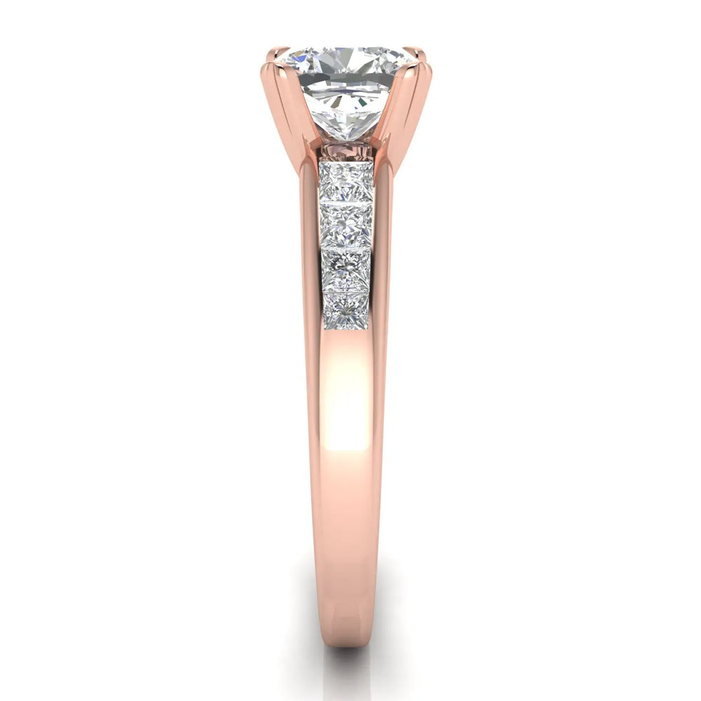 Elegant Channel-Set Accent Engagement Ring